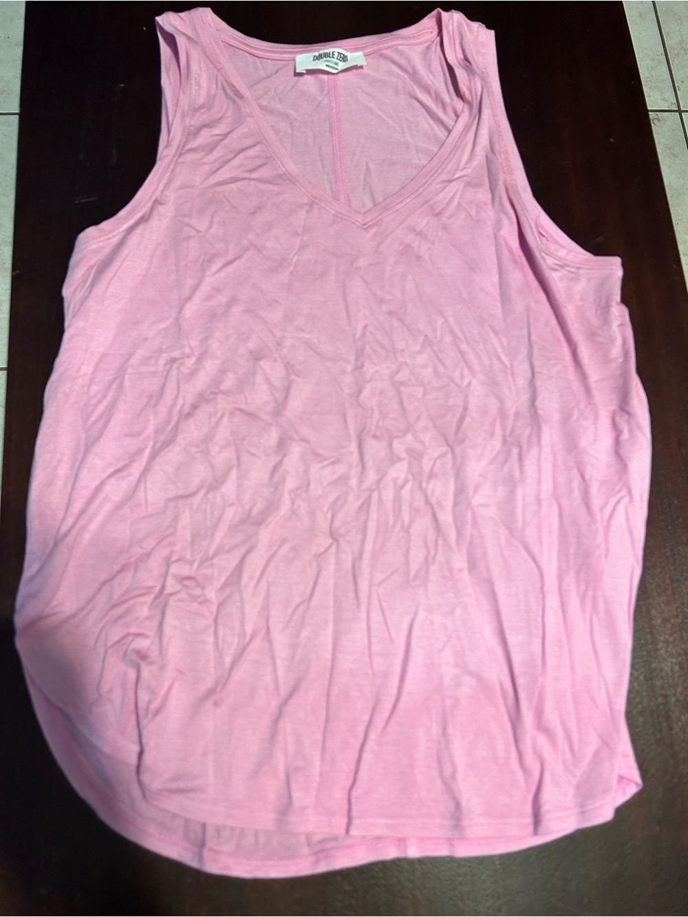 Double Zero Light Pink V-Neck Sleeveless Tank